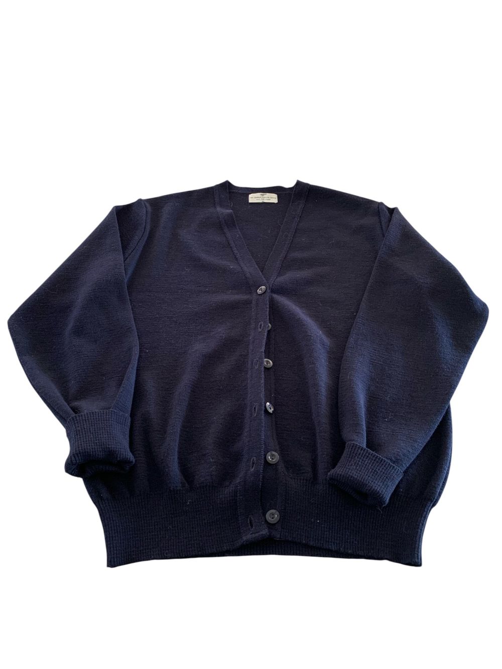 New Zealand Natural Clothing wool Navy knit Cardigan size XL relaxed fit