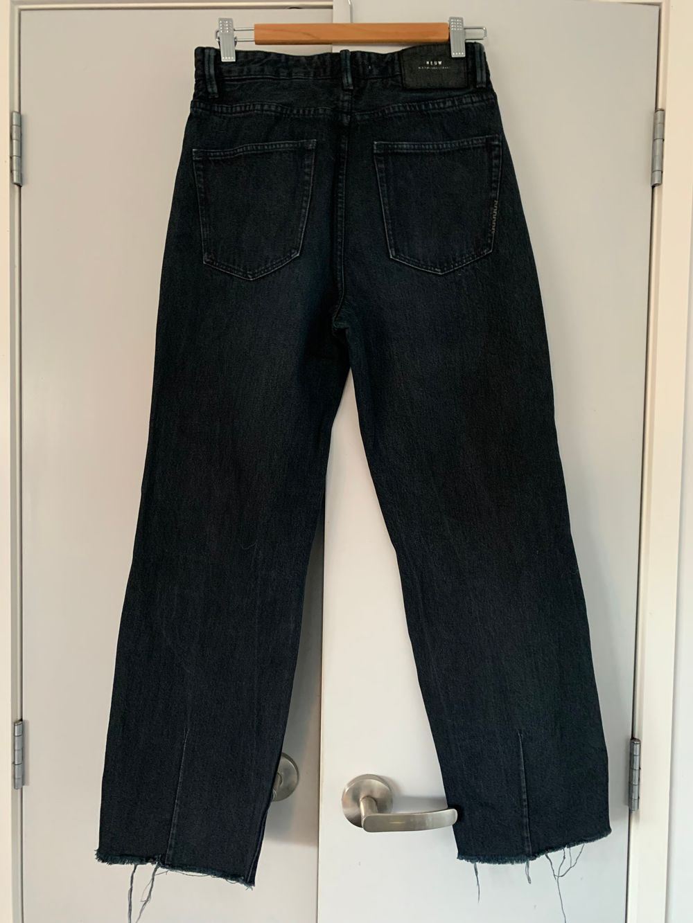 Neuw straight Edie Jeans black high waisted distressed size 26 image 3
