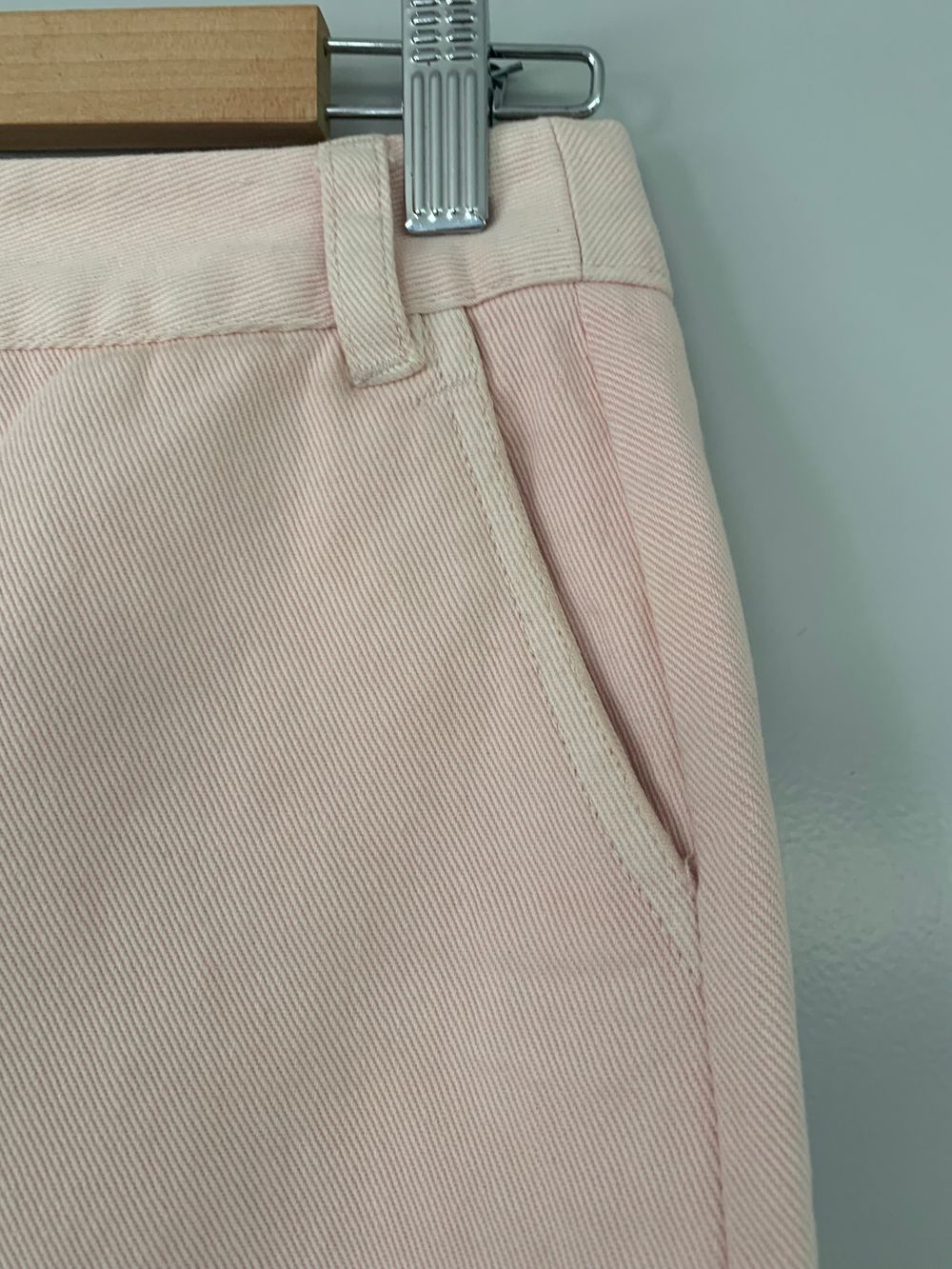RUBY light Pink Denim Skirt cotton size 6 zip image 4