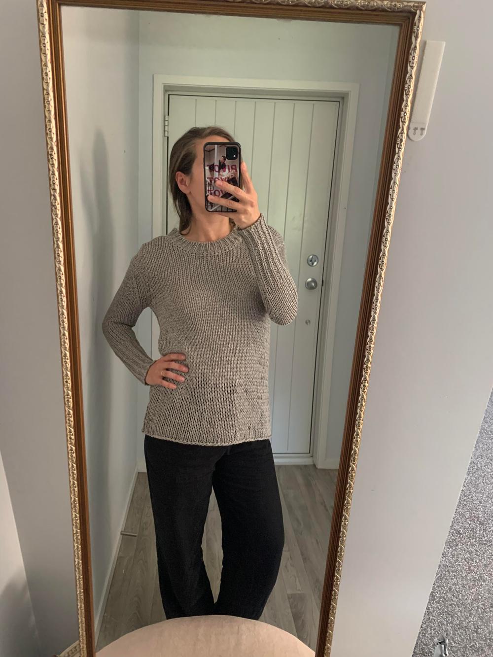 Witchery taupe Grey Knit Jumper neutral brown minimalist capsule S casual chic