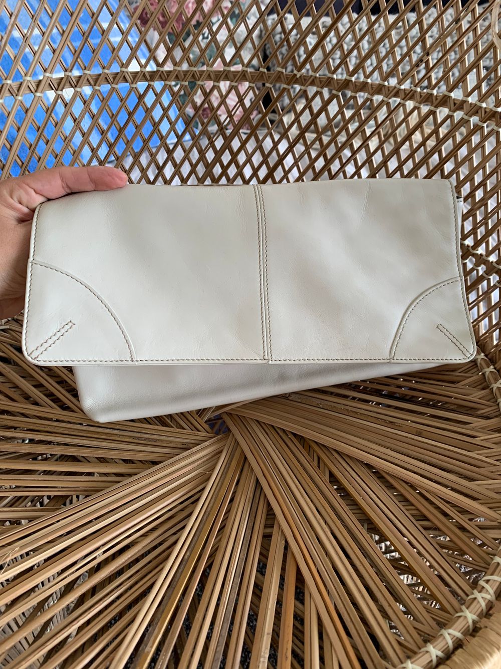 Marcs leather Clutch Bag cream