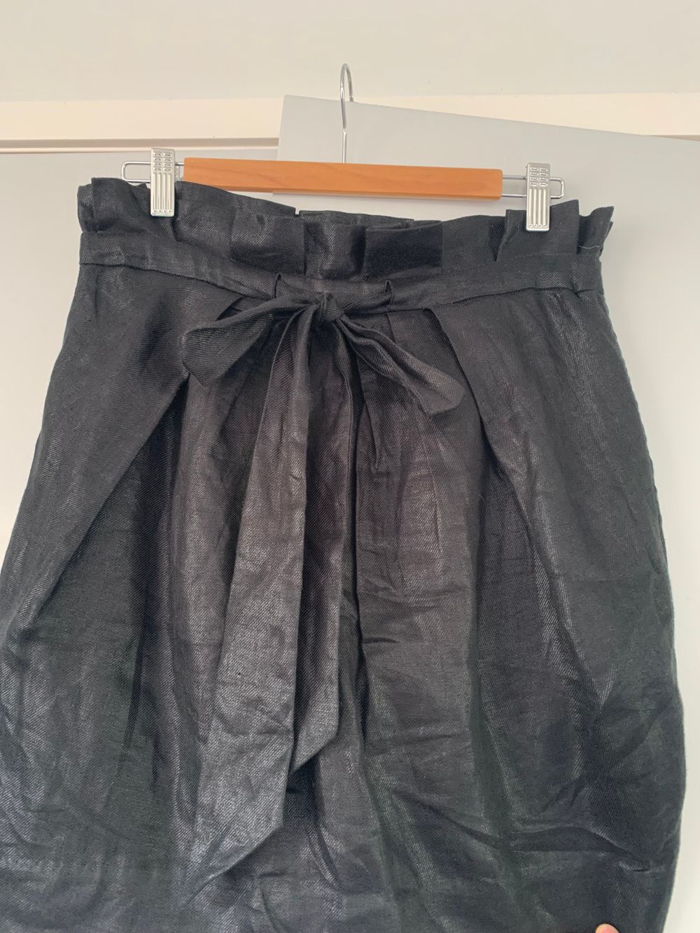 Ted Baker linen paper bag Black Mini Skirt size 10/ M image 9