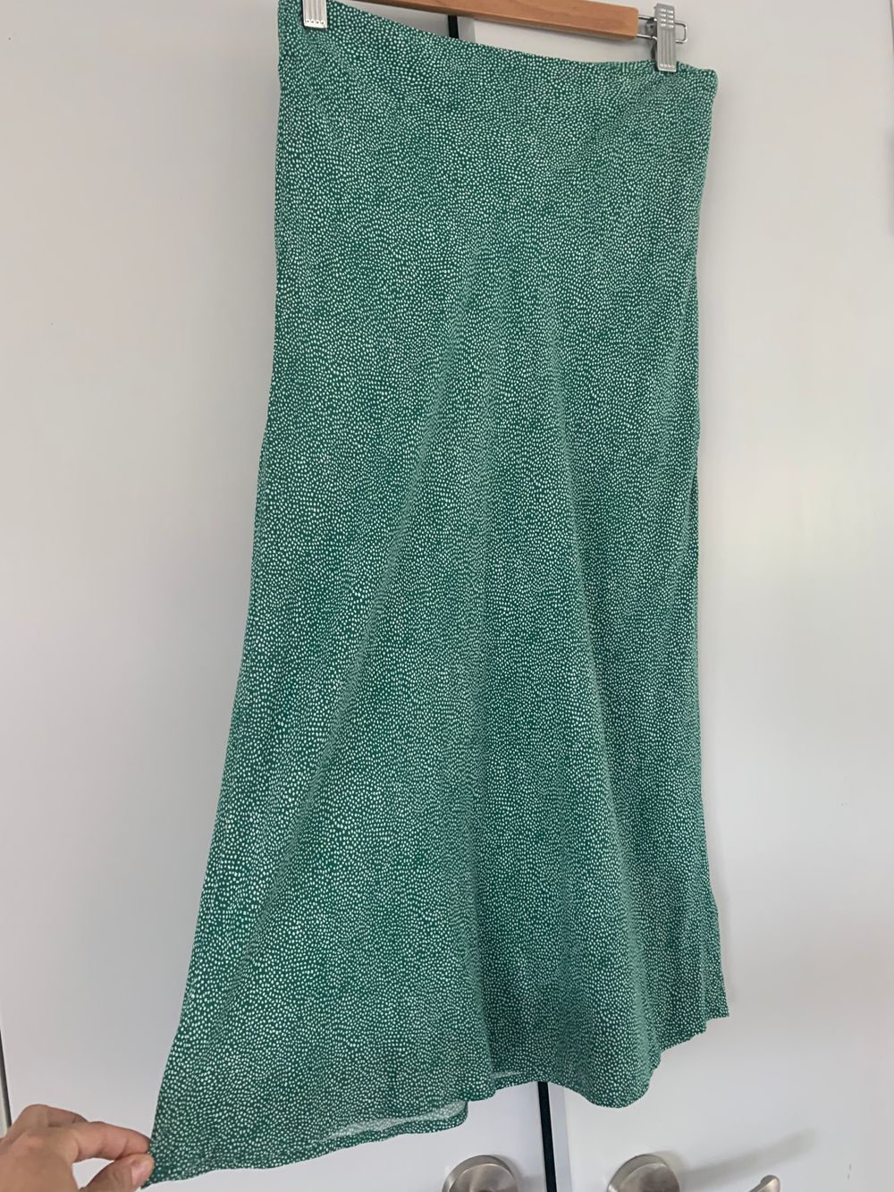 Auguste the Label midi skirt Green white polka dot summer size 8/S image 2