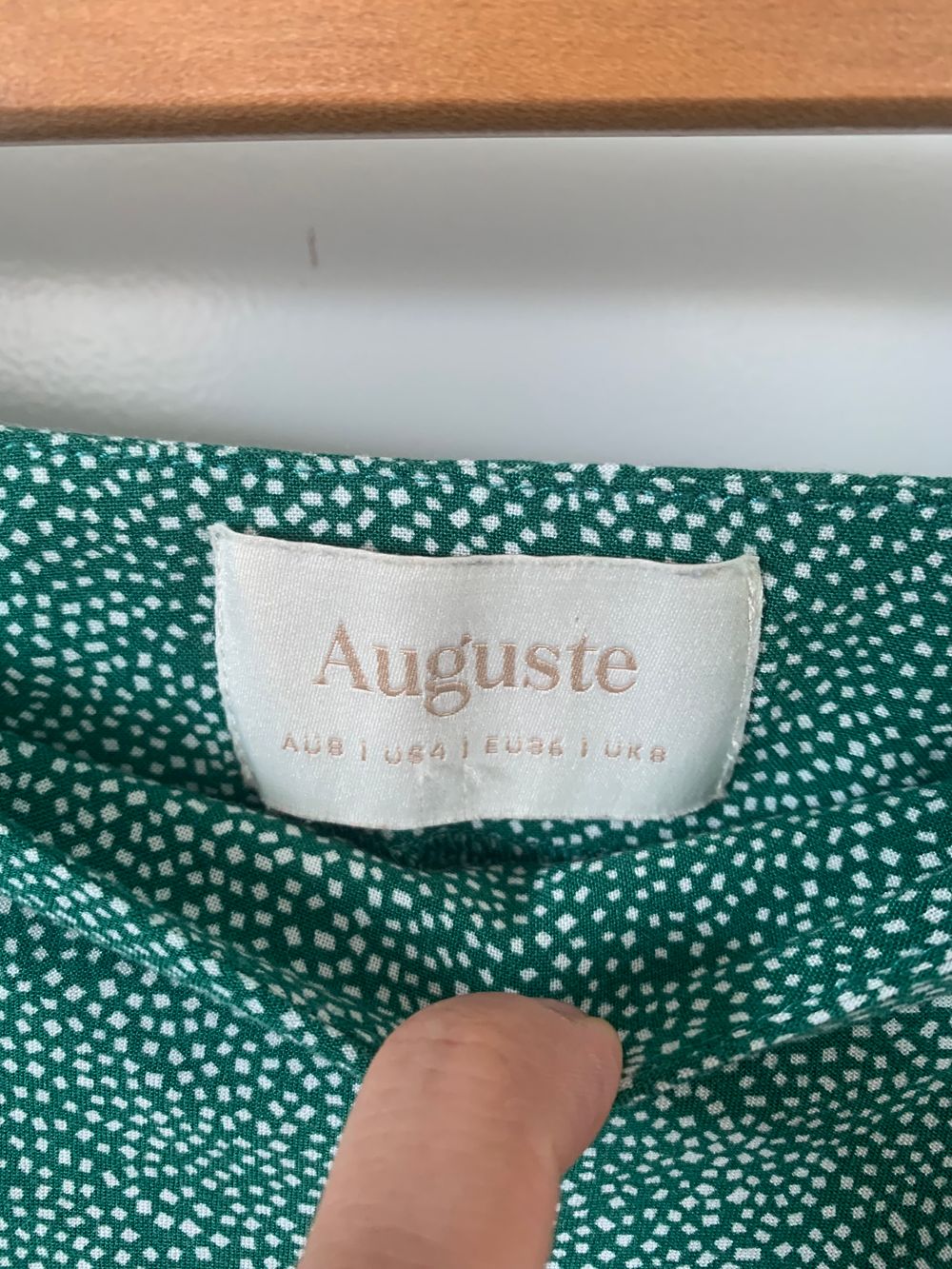 Auguste the Label midi skirt Green white polka dot summer size 8/S image 3