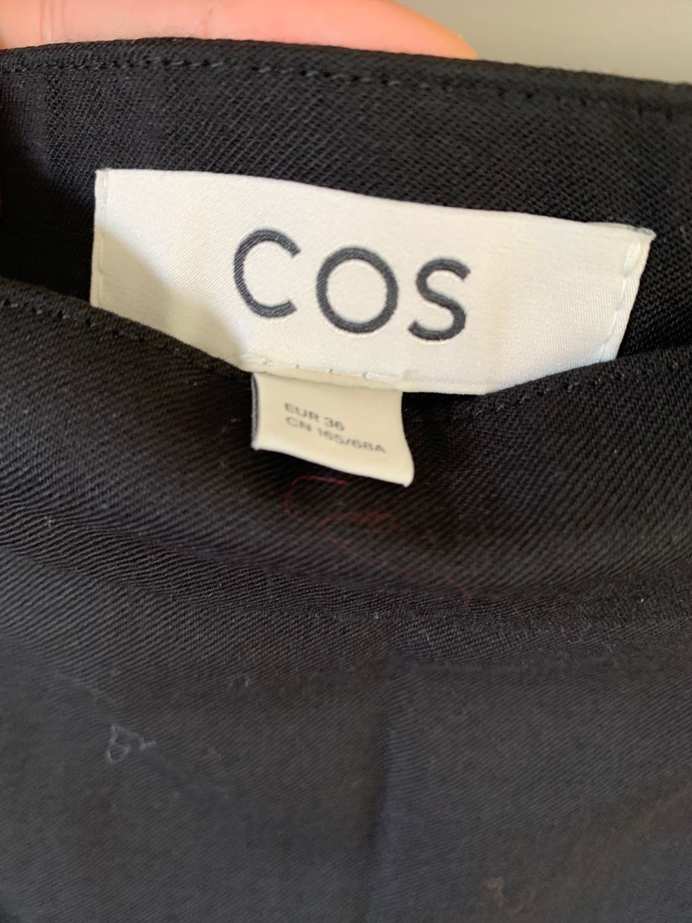 COS 100% wool midi skirt black side split classic timeless size 36- S - 8 image 3