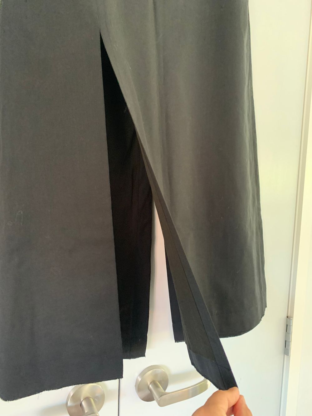 COS 100% wool midi skirt black side split classic timeless size 36- S - 8 image 9