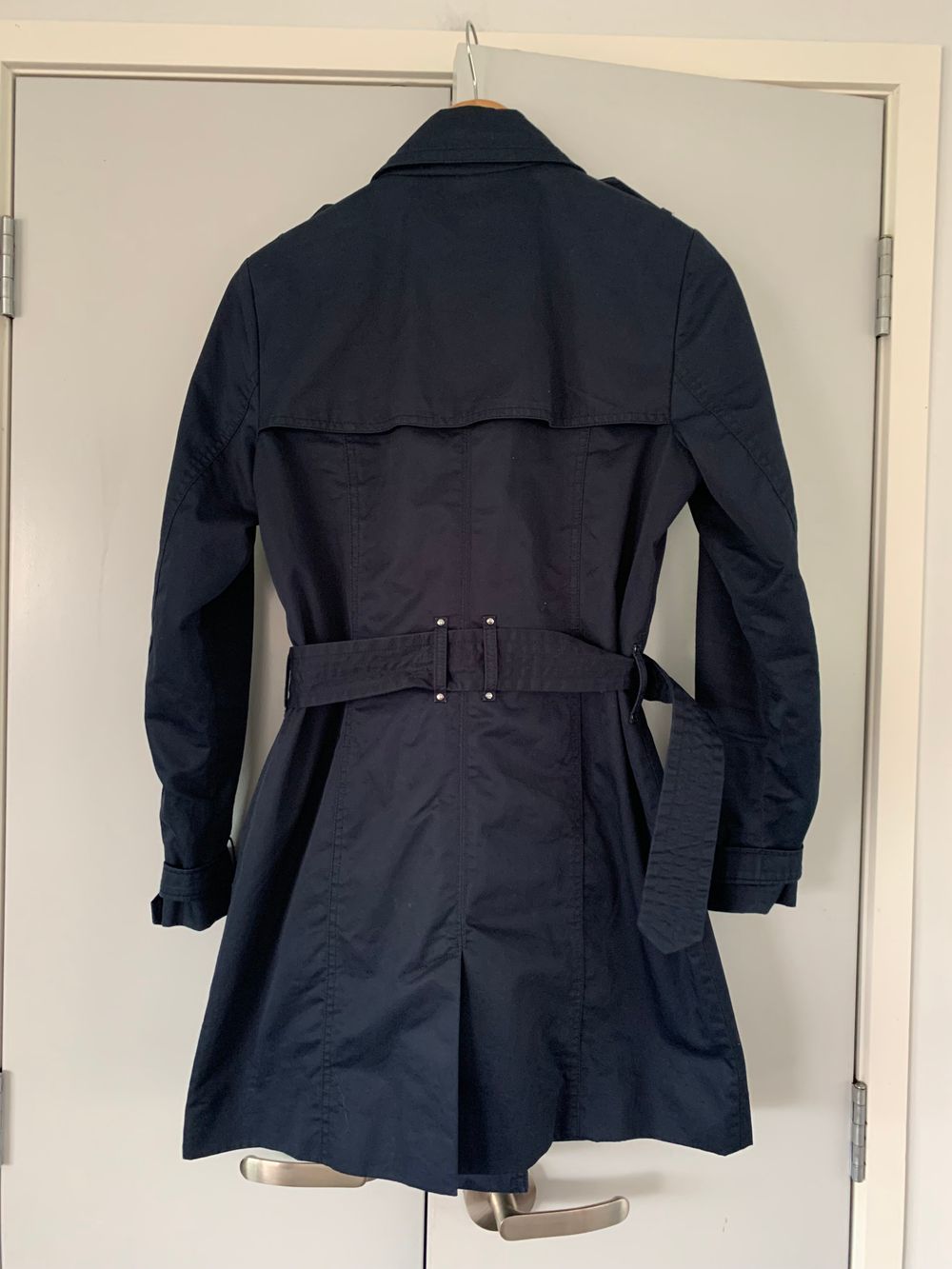 Esprit Trench Coat belted cotton navy blue classic fit S/8 elegant chic timeless image 5