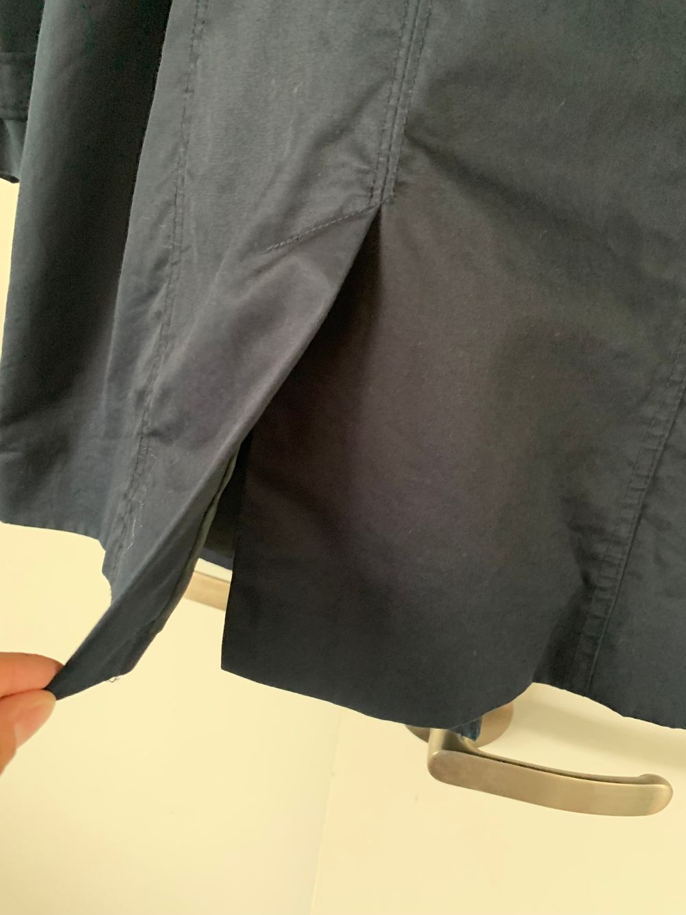 Esprit Trench Coat belted cotton navy blue classic fit S/8 elegant chic timeless image 7