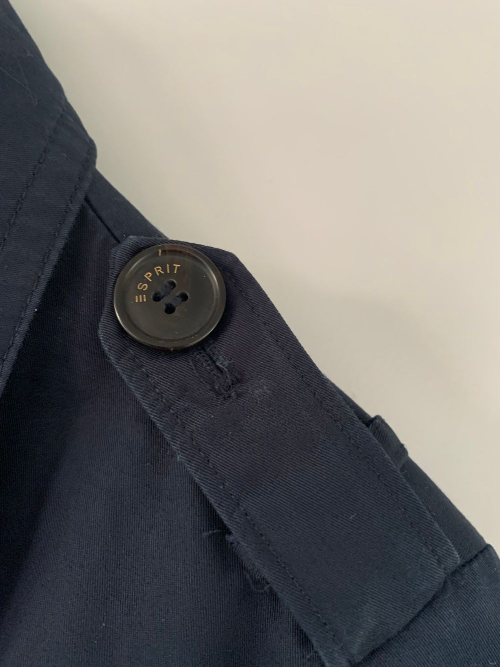 Esprit Trench Coat belted cotton navy blue classic fit S/8 elegant chic timeless image 4
