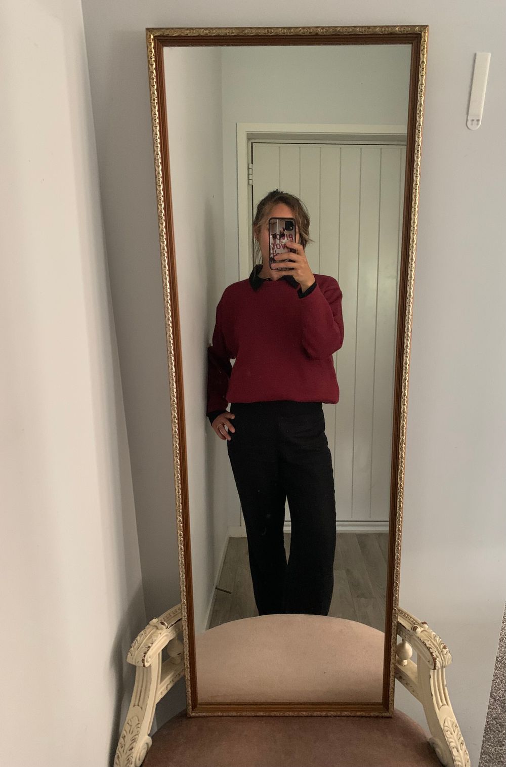 Vintage wool jumper pink raspberry crew neck relaxed fit Nz made autumn winter image 6