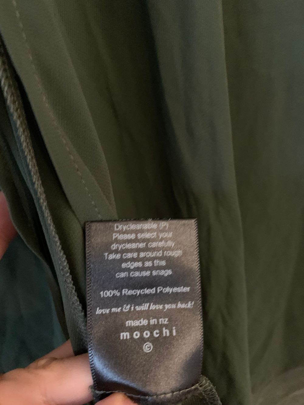Moochi maxi dress dark green NWT 10/M chiffon classic casual chic relaxed side split sheer layer image 8