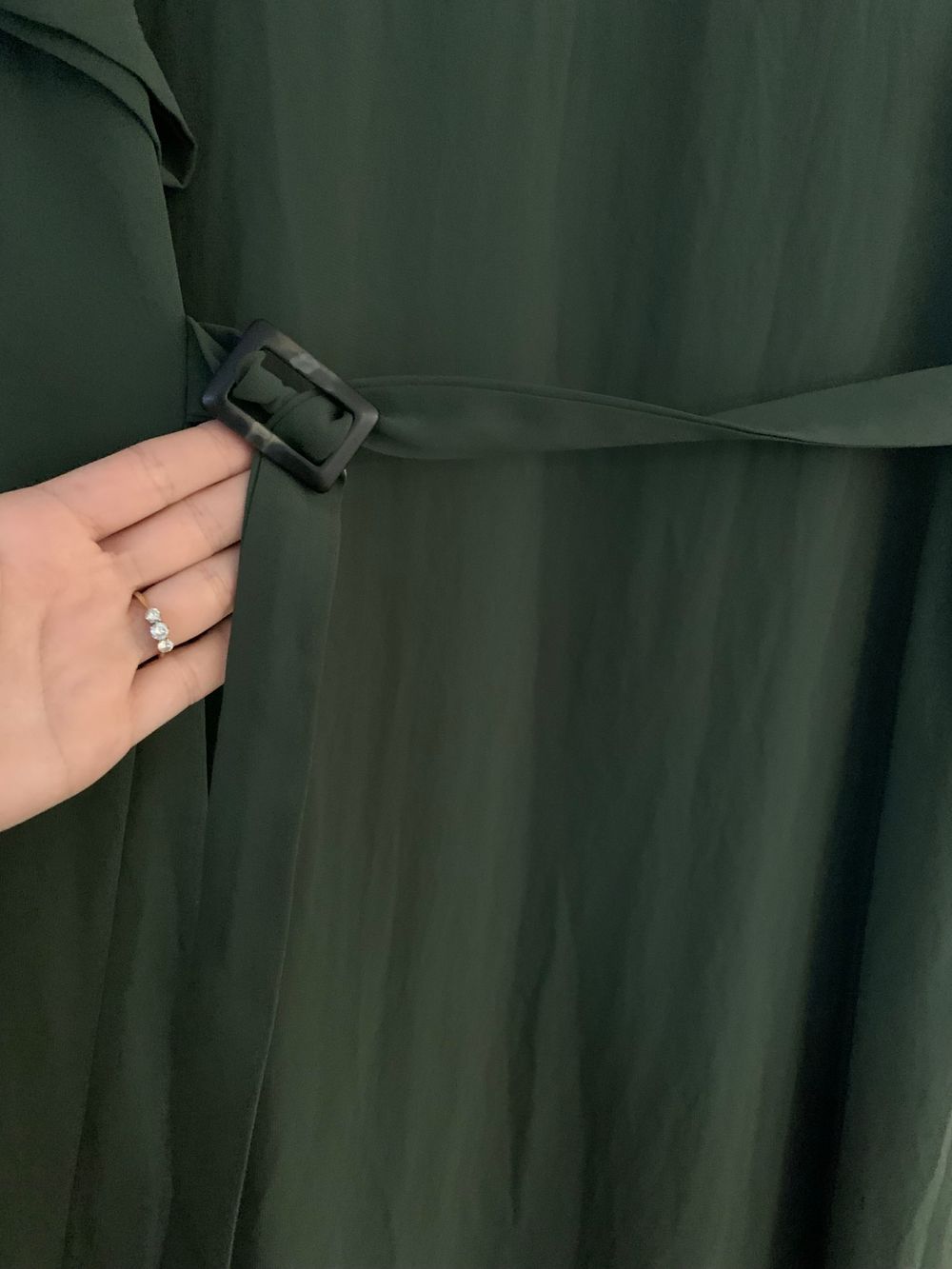 Moochi maxi dress dark green NWT 10/M chiffon classic casual chic relaxed side split sheer layer image 6