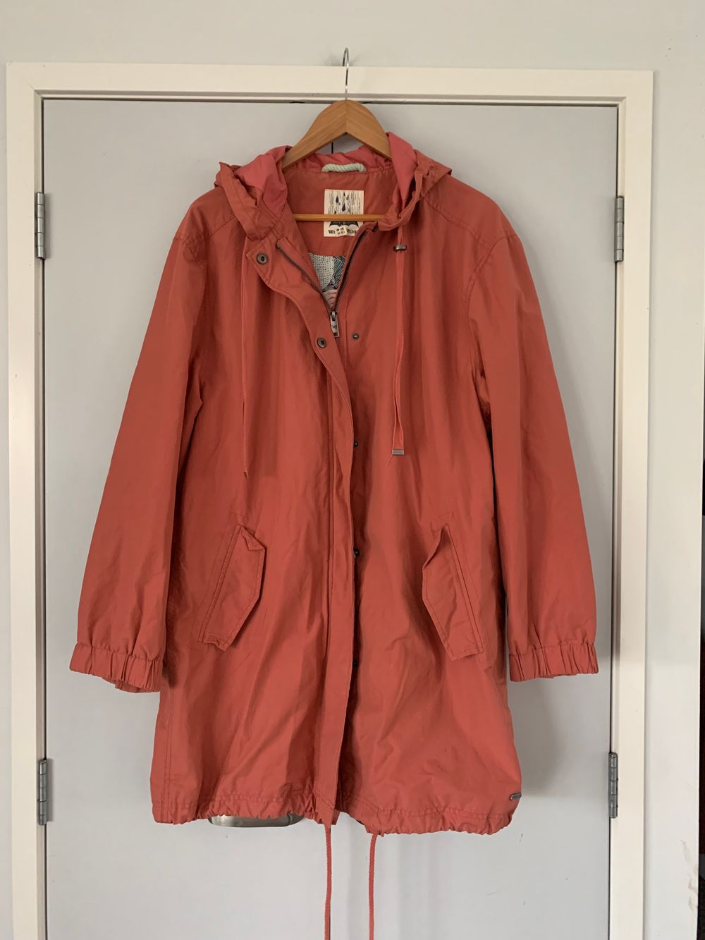 White Stuff pink rain Coat hood waterproof jacket XL 14
