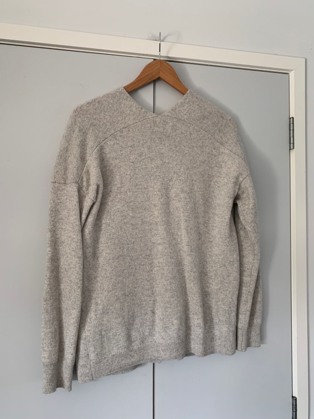 Abercrombie & Fitch cashmere light Grey Cardigan Size S open front pockets winter capsule timeless image 6