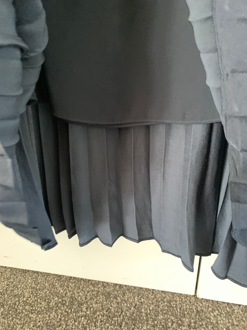 Max satin Pleated midi Skirt navy blue preppy chic classic image 6