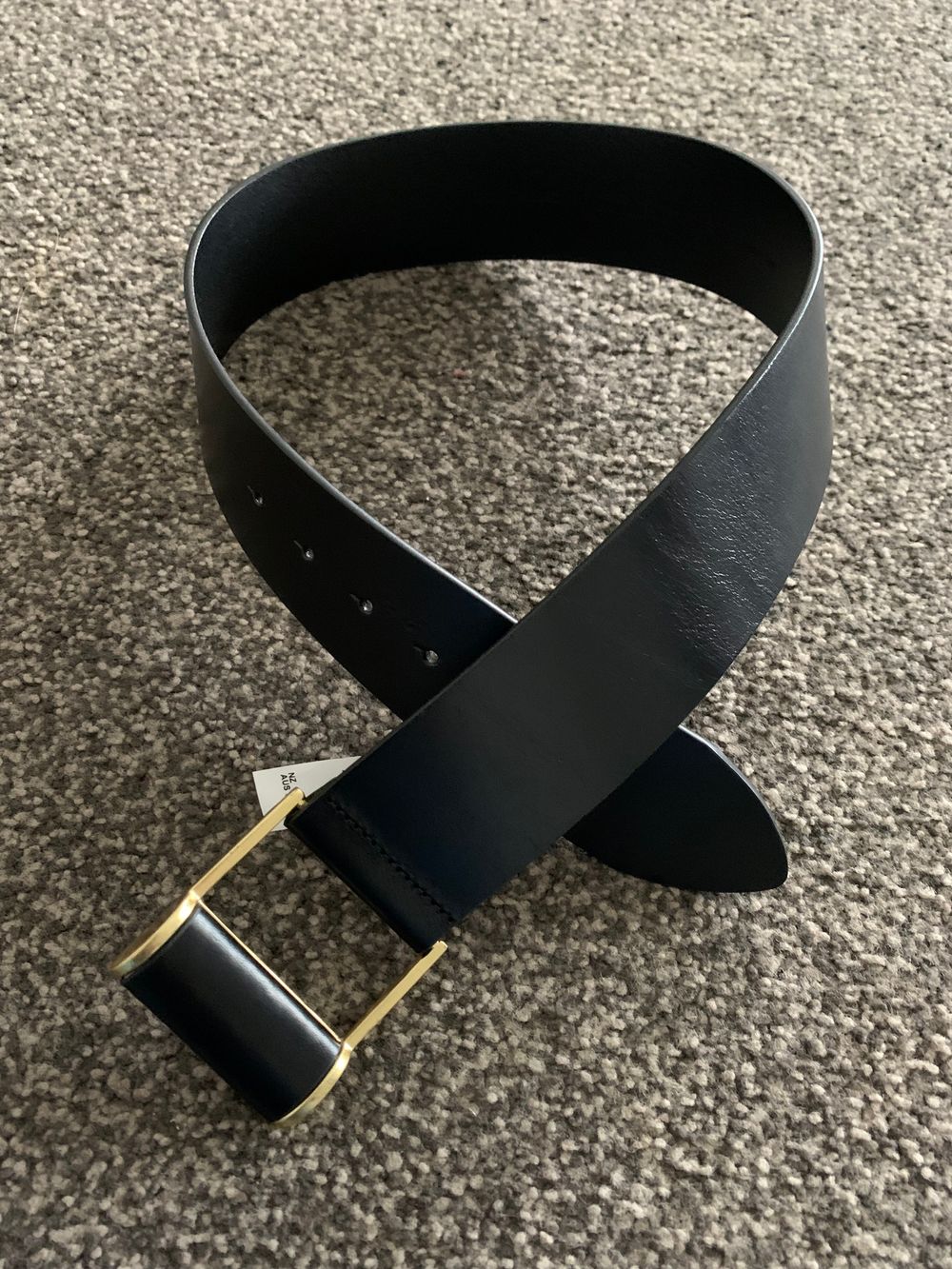 Country Road NEW Black Leather Belt size S gold hardware classic timeless chic capsule essential image 2