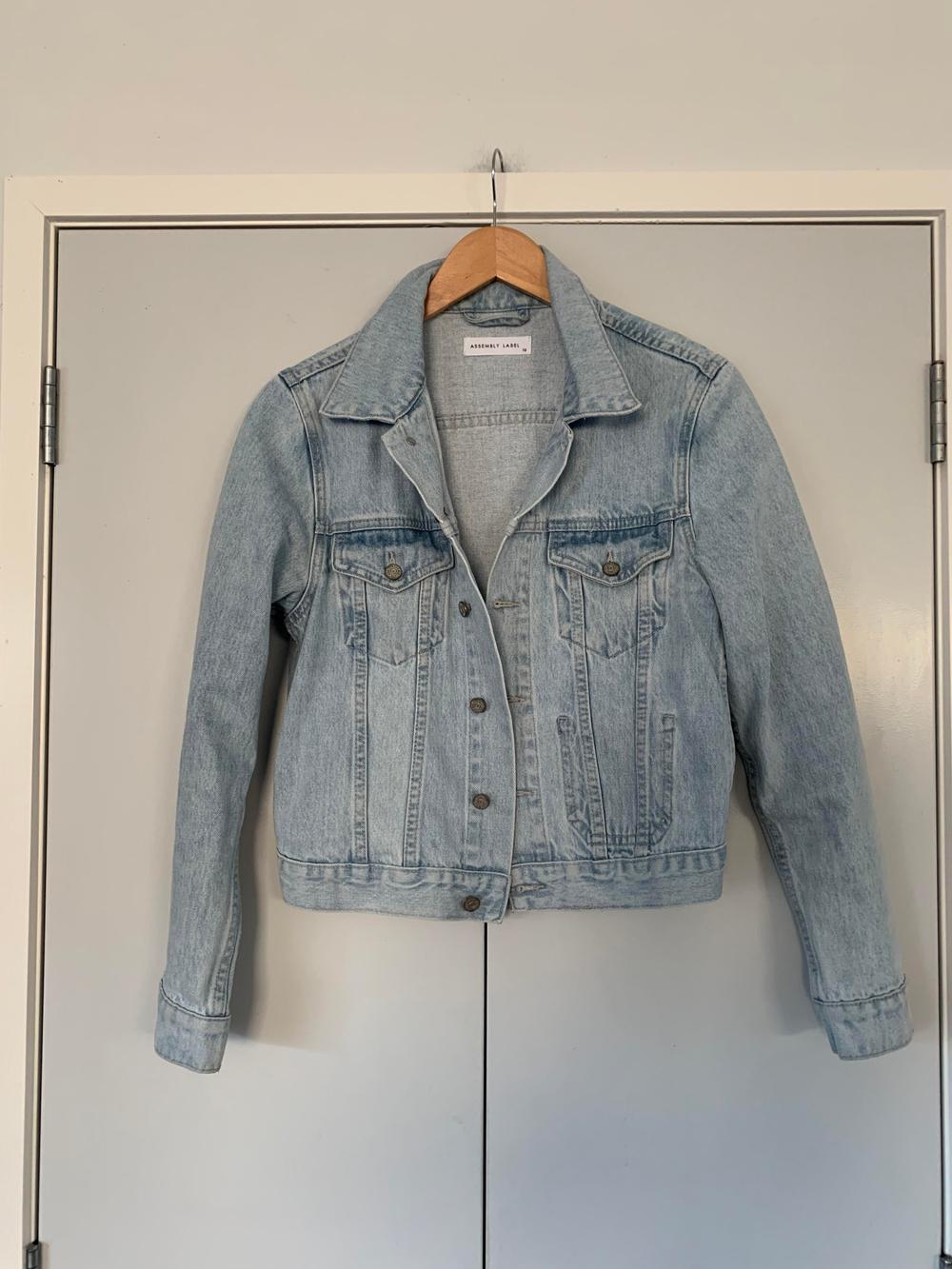 Assembly Label Blue Denim Jacket light wash S/M casual everyday cotton basic capsule