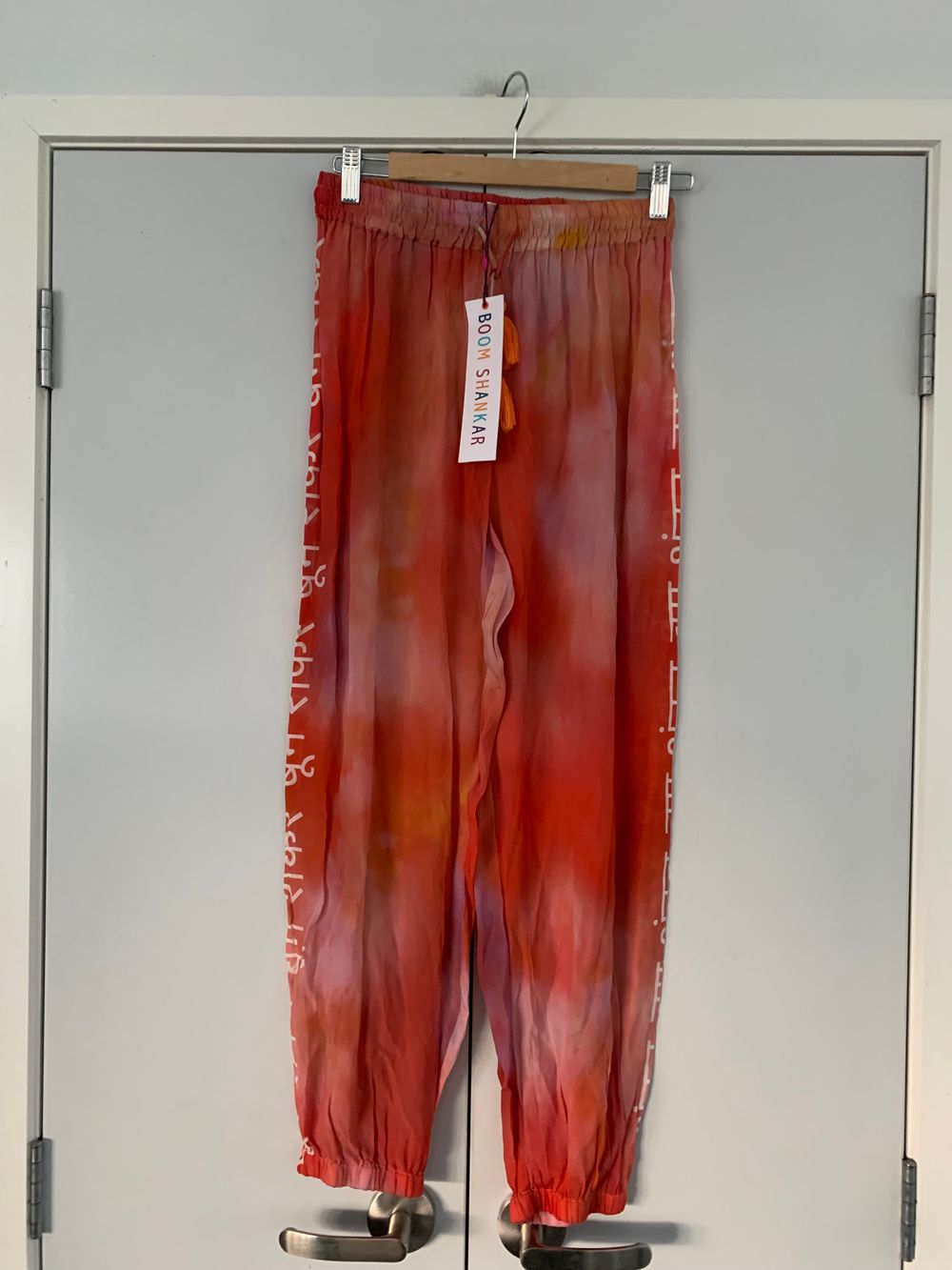 Boom Shankar NWT Watercolour Pants matching top set boho chic festival sunset holiday orange pink