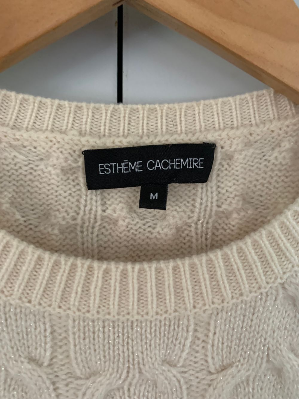 Estheme Cashmere Cream Cable Knit jumper capsule minimalist S/M image 2
