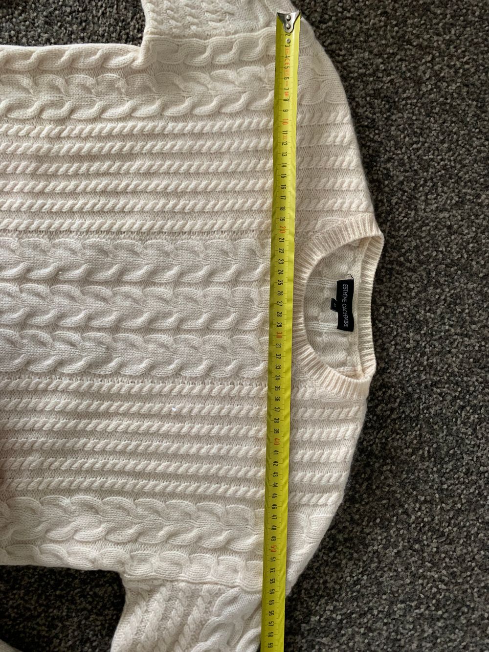 Estheme Cashmere Cream Cable Knit jumper capsule minimalist S/M image 8