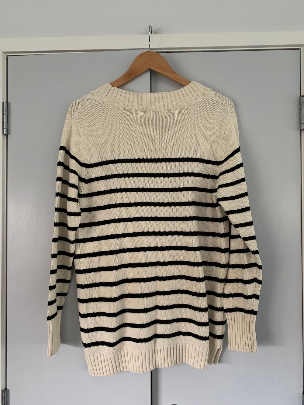 Ridley breton Striped Jumper oversized S cotton beige black v neck image 5