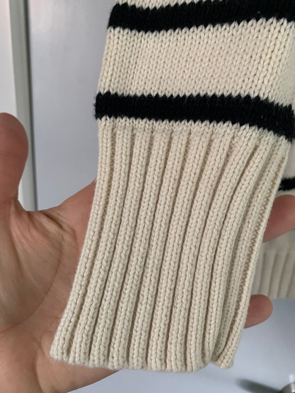 Ridley breton Striped Jumper oversized S cotton beige black v neck image 6