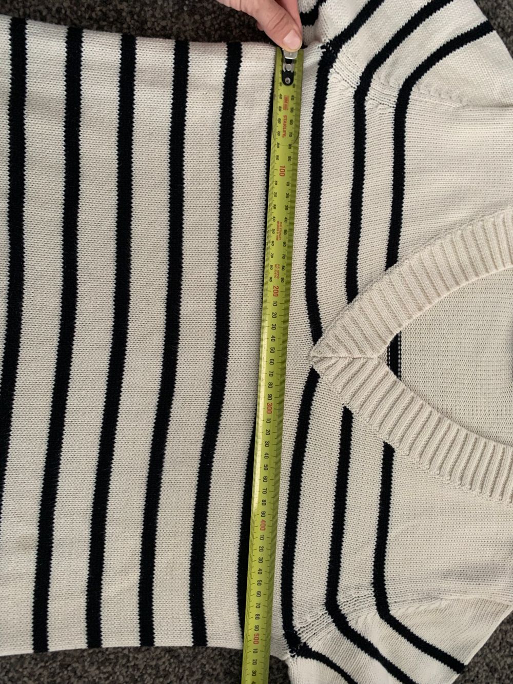 Ridley breton Striped Jumper oversized S cotton beige black v neck image 9