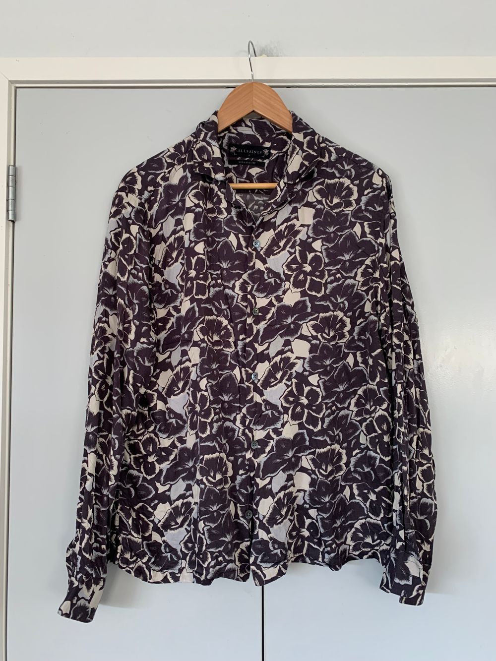 ALLSAINTS Brown beige Floral Relaxed Fit button up Shirt