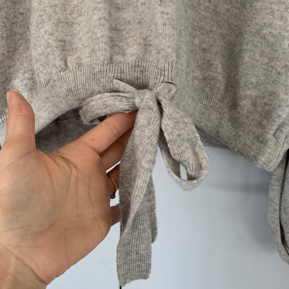 RUBY Wool Cashmere cropped Jumper balloon sleeves crew neck grey 12/L relaxed fit  capsule image 5