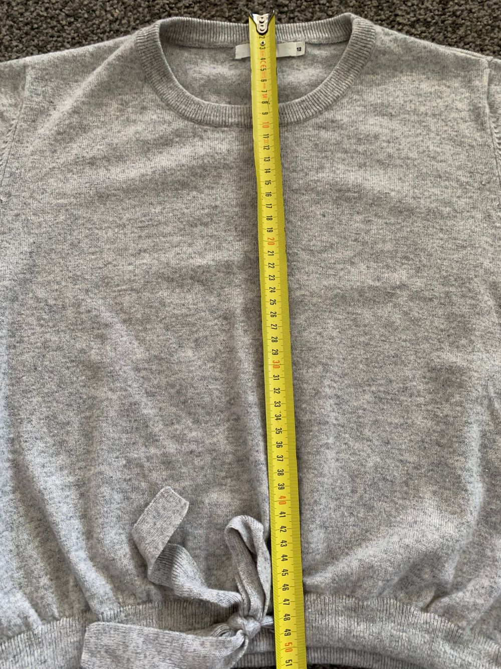 RUBY Wool Cashmere cropped Jumper balloon sleeves crew neck grey 12/L relaxed fit  capsule image 10