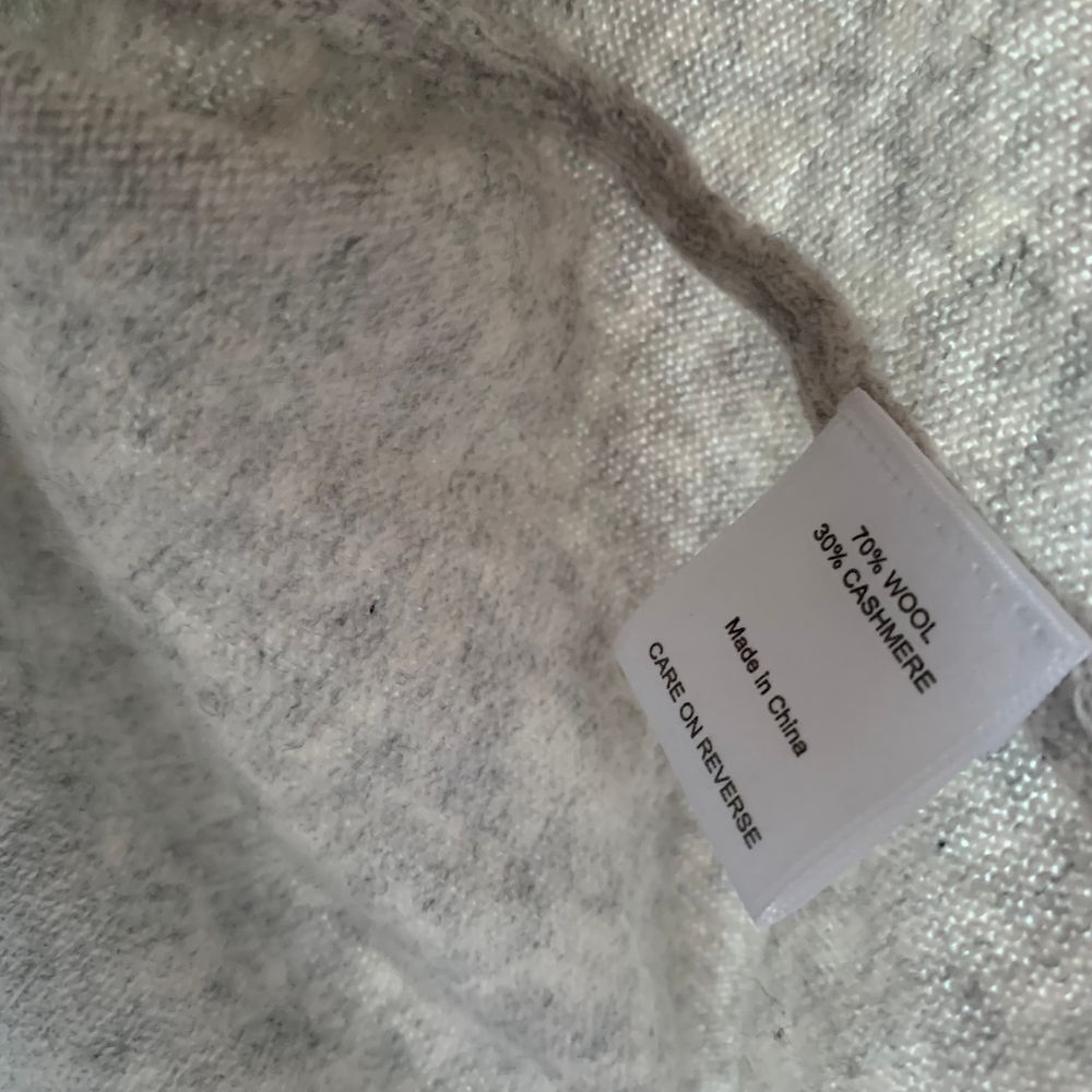 RUBY Wool Cashmere cropped Jumper balloon sleeves crew neck grey 12/L relaxed fit  capsule image 3