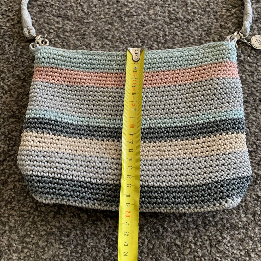 The Sak Crochet Crossbody Bag handmade grey pink image 10