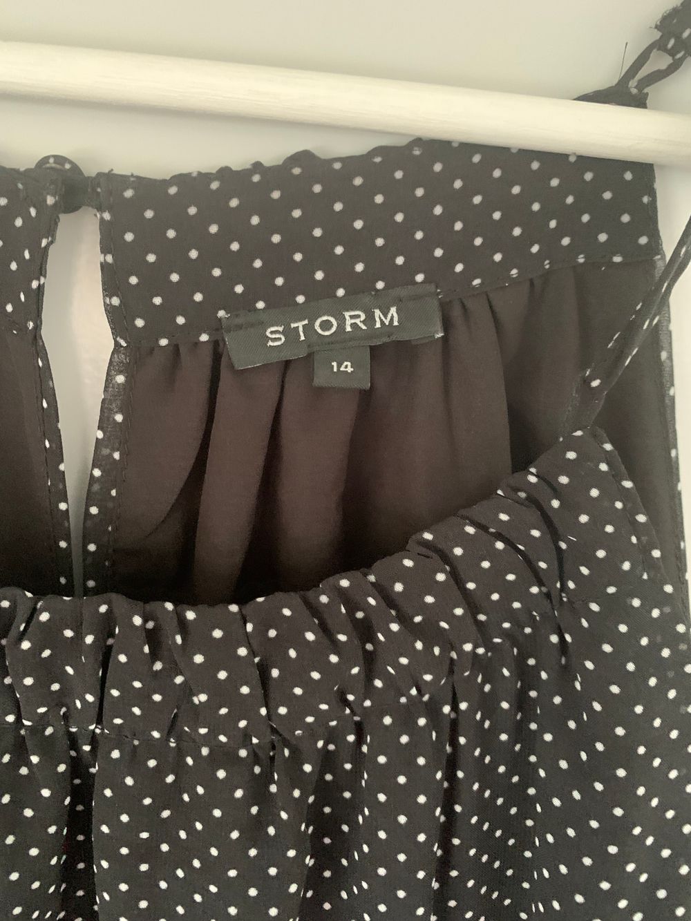 STORM Black Polka Dot Halter Dress 14 sleeveless mini image 2
