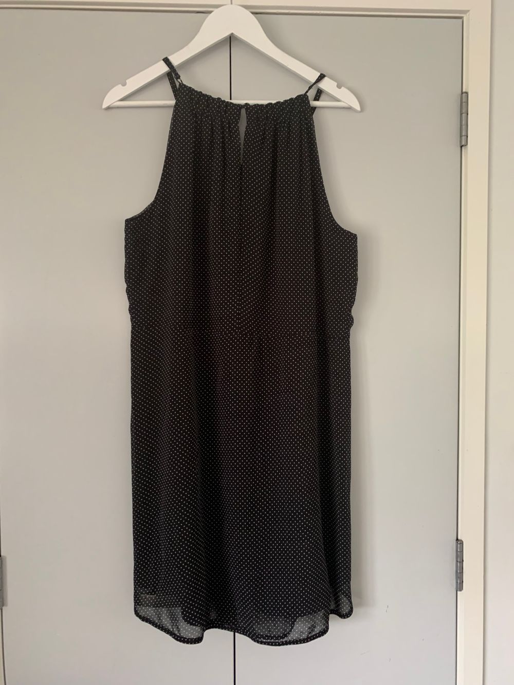 STORM Black Polka Dot Halter Dress 14 sleeveless mini image 4