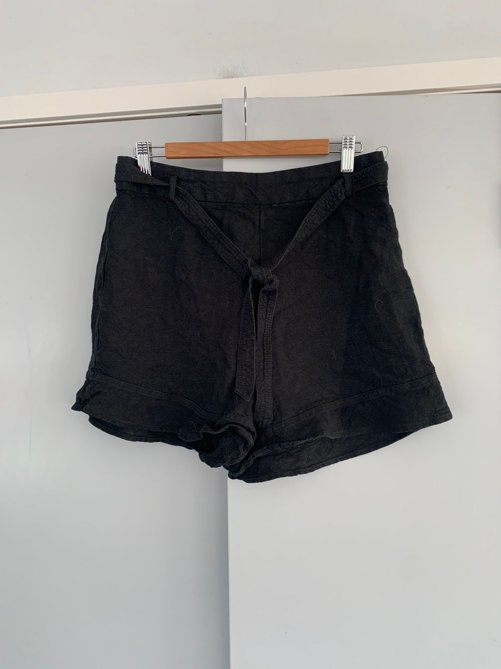 Witchery Black Linen Shorts image 2