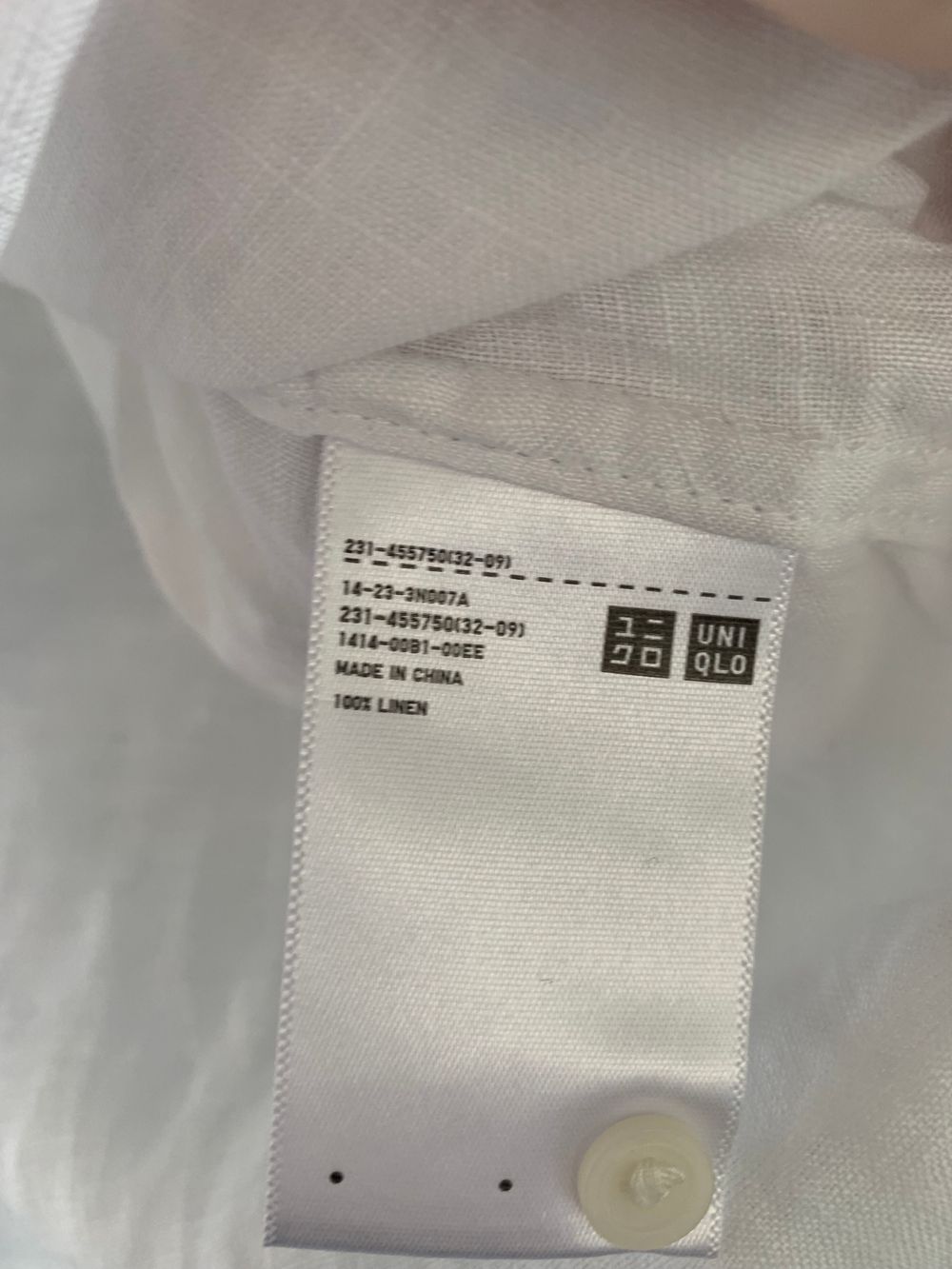 Uniqlo White Linen Shirt relaxed fit blouse S casual chic image 4