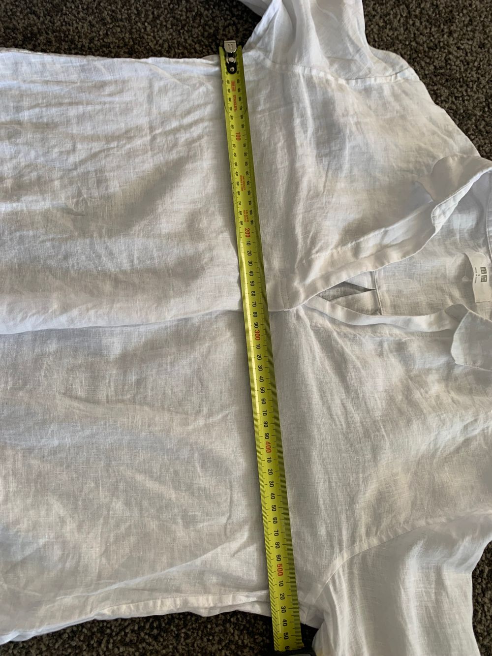 Uniqlo White Linen Shirt relaxed fit blouse S casual chic image 10