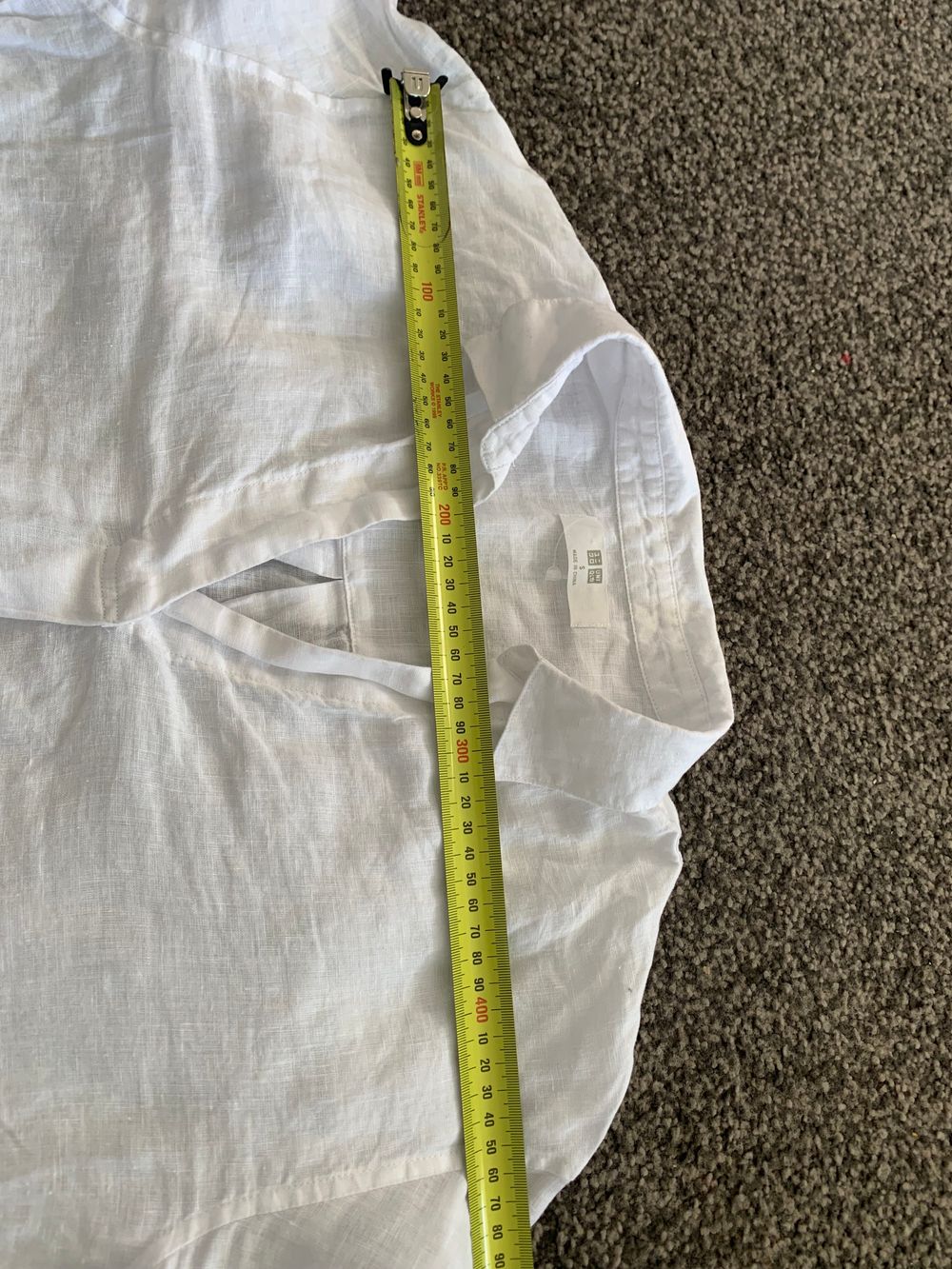 Uniqlo White Linen Shirt relaxed fit blouse S casual chic image 9