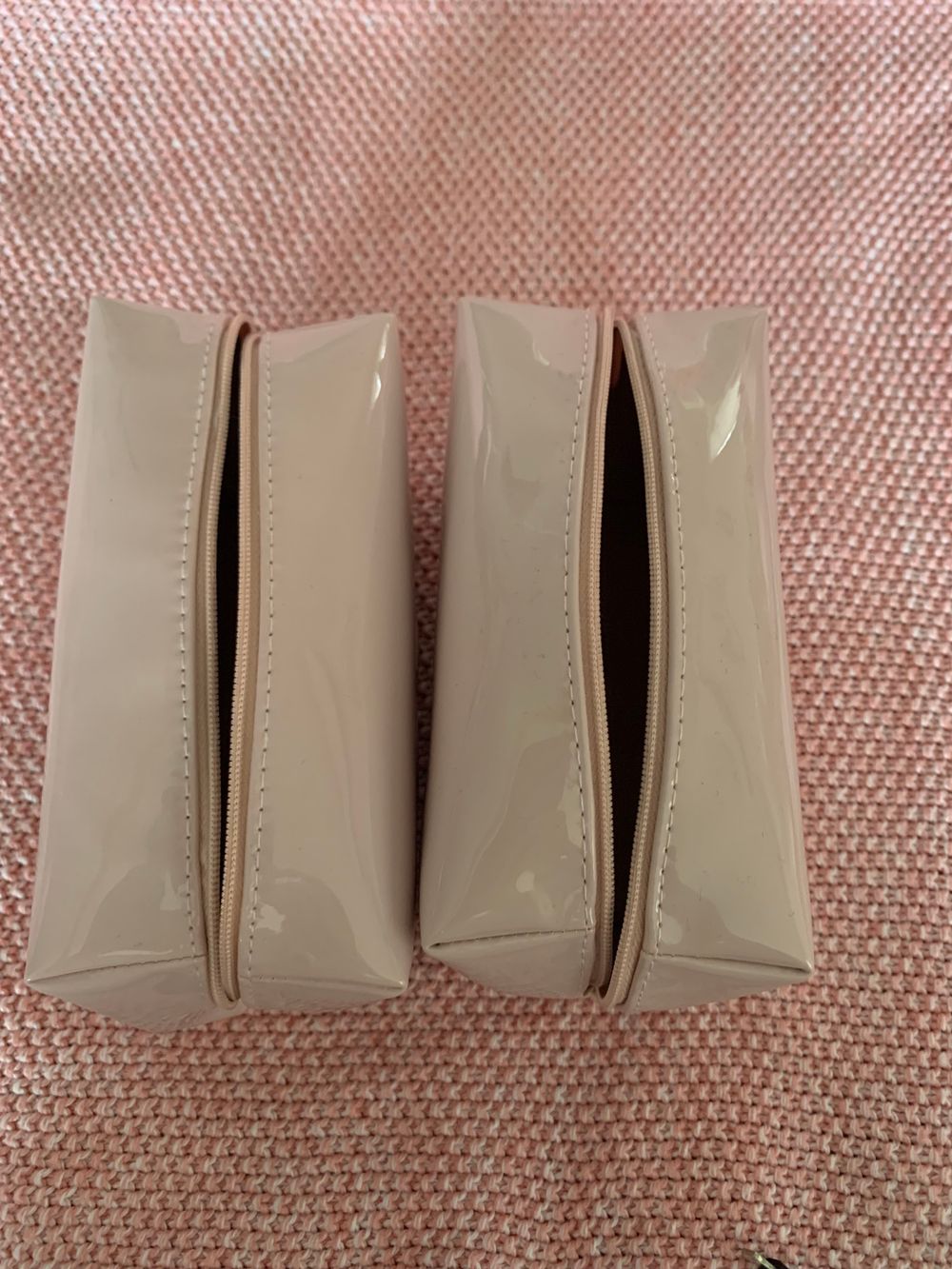 Dior NEW powder pink make up pouch Cosmetic Bag vinyl patent image 4