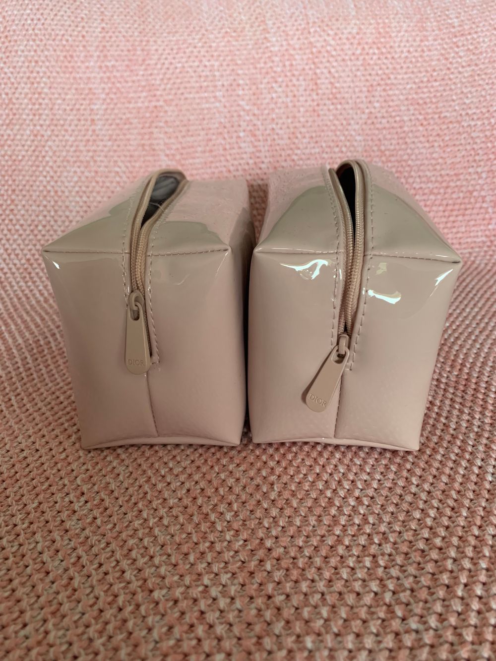 Dior NEW powder pink make up pouch Cosmetic Bag vinyl patent image 5