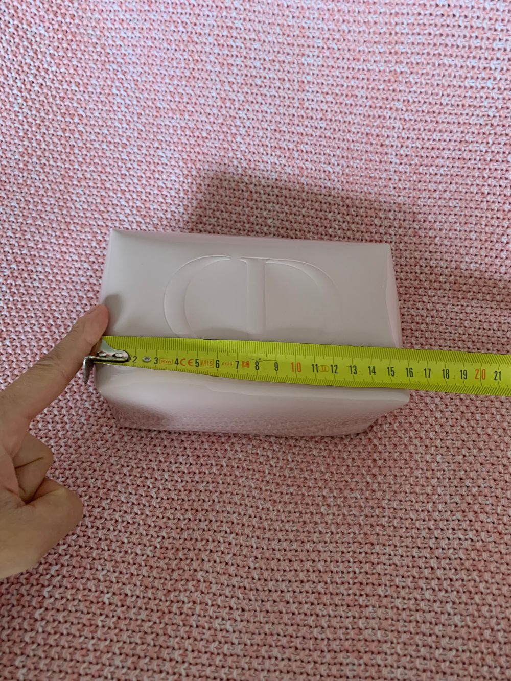 Dior NEW powder pink make up pouch Cosmetic Bag vinyl patent image 8