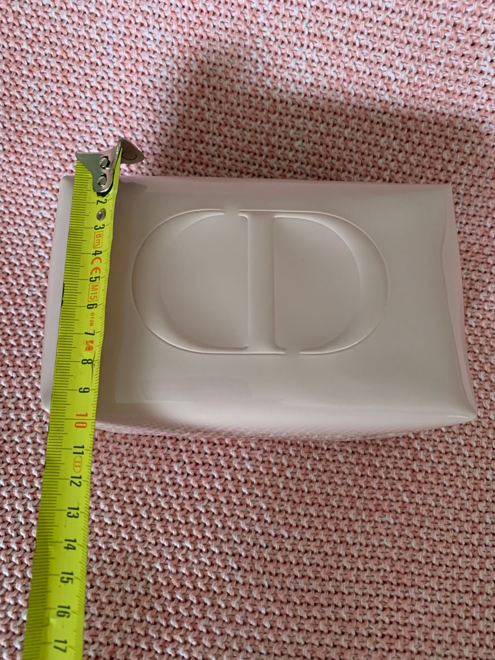 Dior NEW powder pink make up pouch Cosmetic Bag vinyl patent image 7