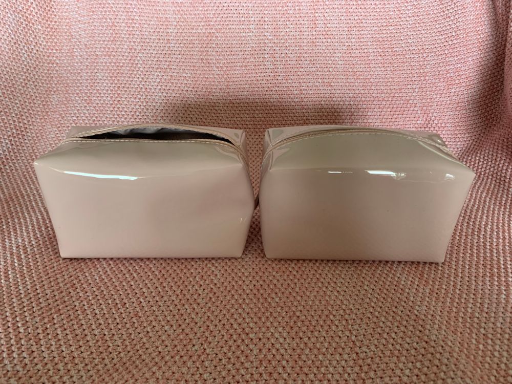 Dior NEW powder pink make up pouch Cosmetic Bag vinyl patent image 2