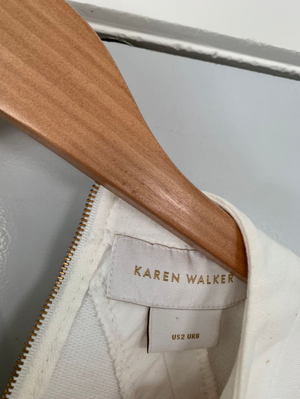 Karen Walker oversized ruffle sleeves white cotton top sweater loose casual chic capsule statement S image 3