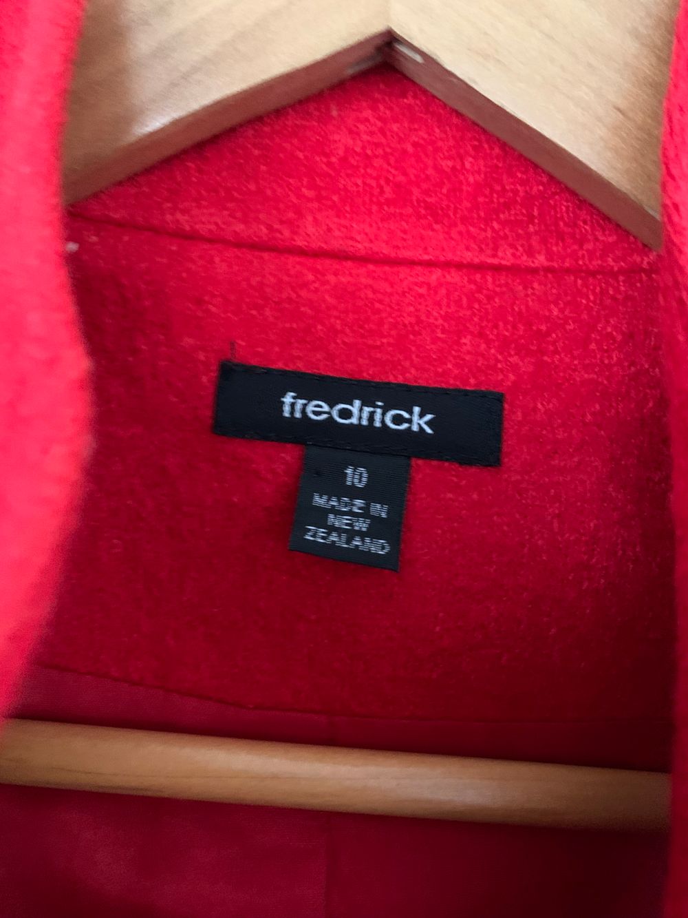 Fredrick Red Wool Jacket NZ made classic fit nautical chic timeless M/10 image 2