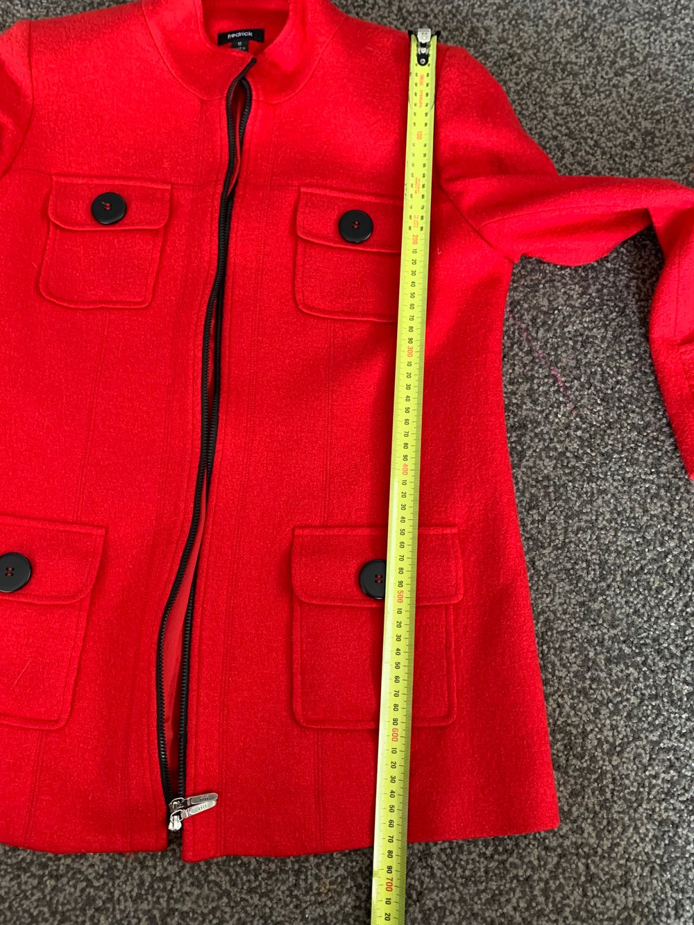 Fredrick Red Wool Jacket NZ made classic fit nautical chic timeless M/10 image 9