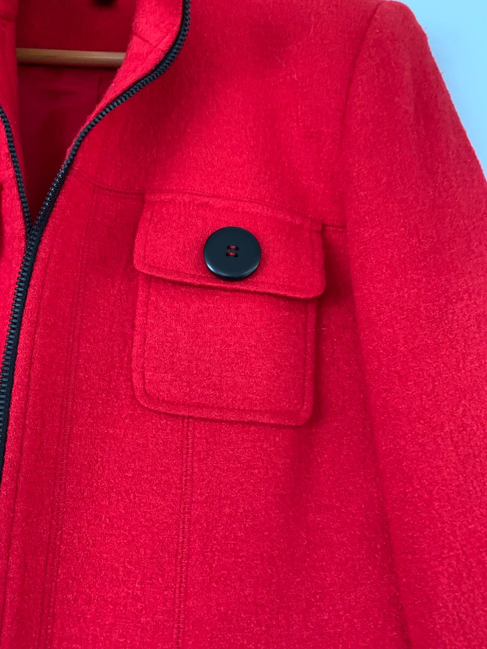 Fredrick Red Wool Jacket NZ made classic fit nautical chic timeless M/10 image 6