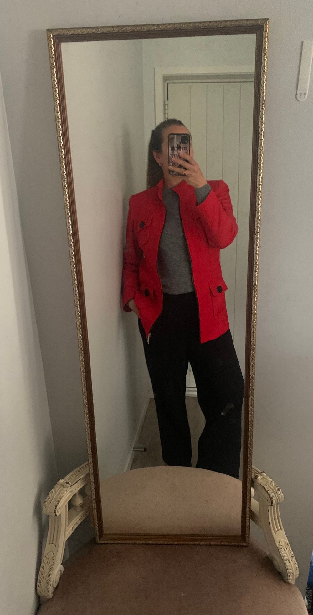 Fredrick Red Wool Jacket NZ made classic fit nautical chic timeless M/10 image 3