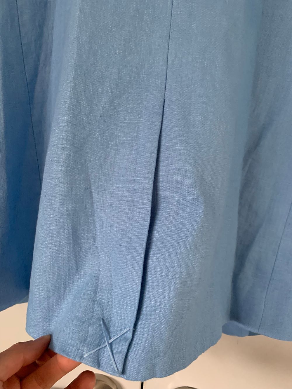Ivy + Jack NWT linen French Blue Single Breasted Longline Blazer relaxed fit 12/L image 7