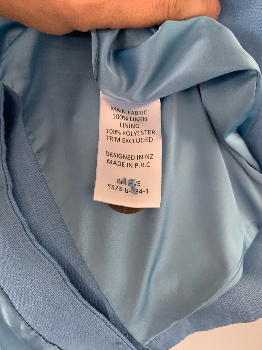 Ivy + Jack NWT linen French Blue Single Breasted Longline Blazer relaxed fit 12/L image 8